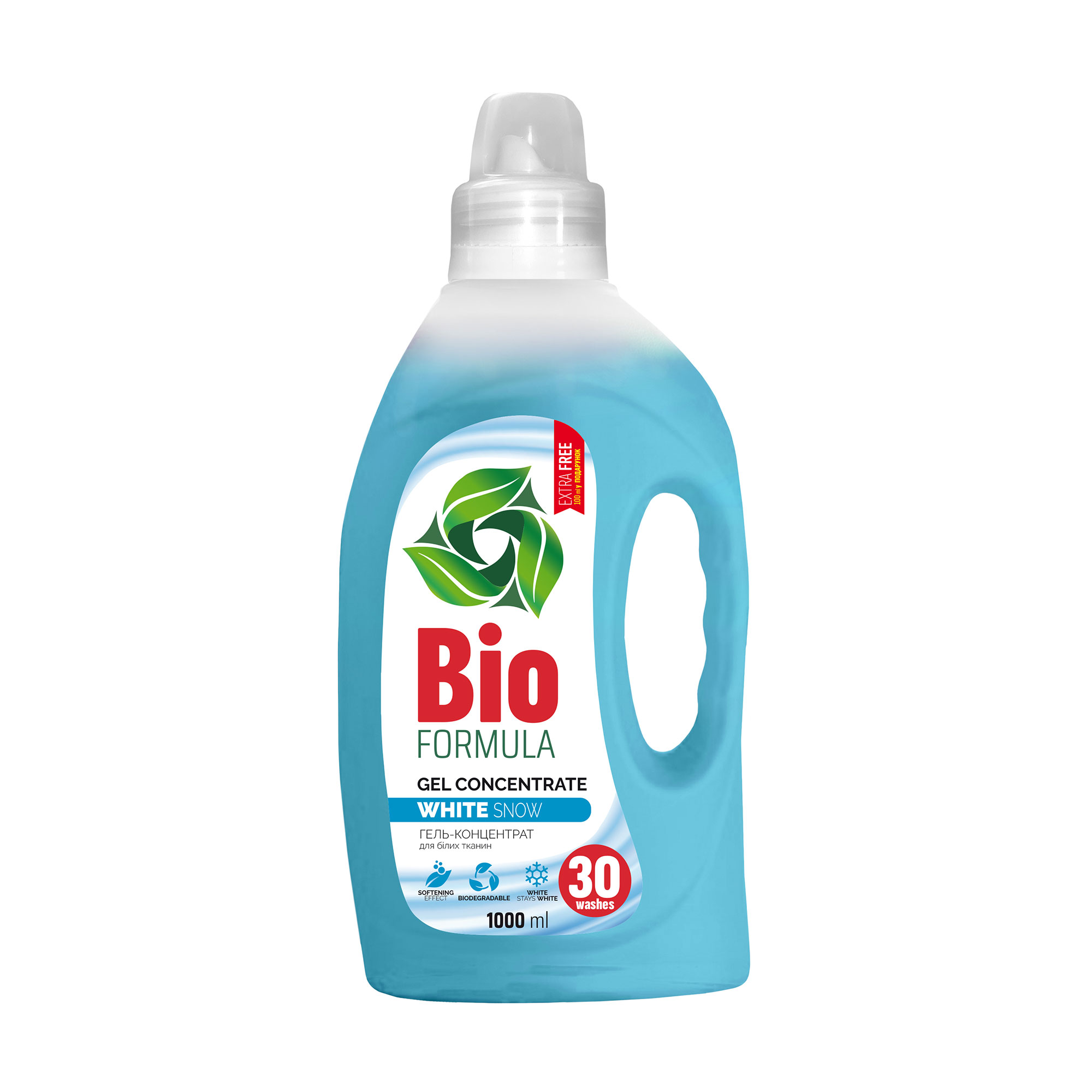 Гель-концентрат для прання BIO Formula White Snow для білих тканин, 30 циклів прання, 1 л